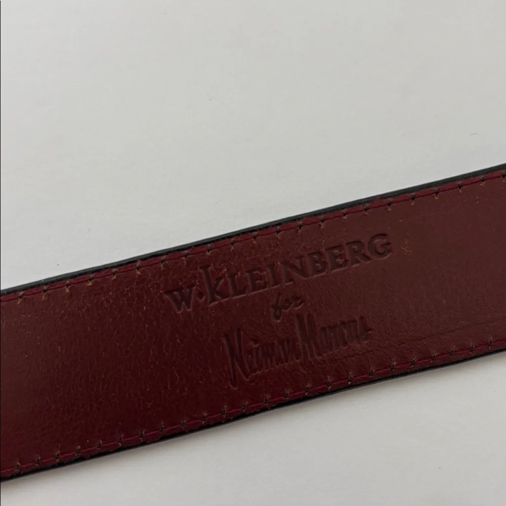 W. Kleinberg Genuine Alligator USA Neiman Marcus Adjustable‎ Belt Black Mens 42